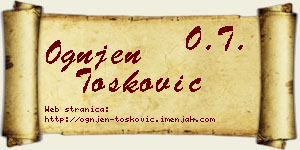 Ognjen Tošković vizit kartica